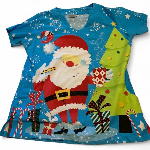 UA Scrub Top - Christmas Theme - Picture 1 of 8